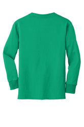 Port & Company® Youth Long Sleeve Core Cotton Tee - Kelly